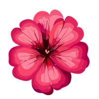 Geranium flower,Vector illustration of a geranium flower isolated on transparent background. Floral design to print on clothing, cards, wedding invitations, congratulations, AI Generative png