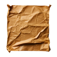 brown crumpled paper png ,old paper crumpled isolated on transparent background ,generative ai