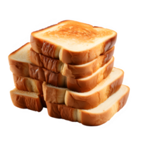 slice of white bread isolated on transparent background ,toasted white bread cut out ,generative ai png