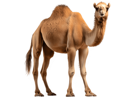 Kamel Seite Aussicht isoliert png ,Kamel isoliert auf transparent Hintergrund ,generativ ai