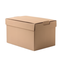 empty cardboard box isolated on transparent background ,packaging box mock up png ,generative ai