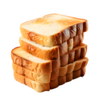 slice of white bread isolated on transparent background ,toasted white bread cut out ,generative ai png
