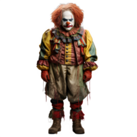 clown spöke främre se png ,skrämmande clown isolerat på transparent bakgrund ,generativ ai