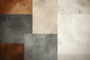 Abstract geometric gray brown background, empty space for design. Generative AI photo