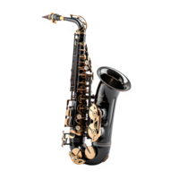 noir saxophone png ,saxophone musical instrument isolé sur transparent Contexte ,génératif ai