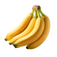 grupo do bananas isolado em transparente fundo ,amarelo banana fruta png , generativo ai