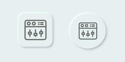 Equalizer line icon in neomorphic design style. Frequency signs vector illustration.