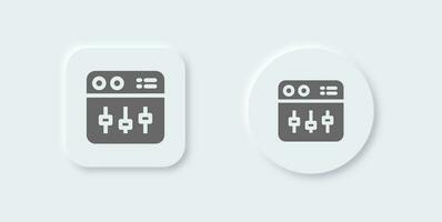 Equalizer solid icon in neomorphic design style. Frequency signs vector illustration.