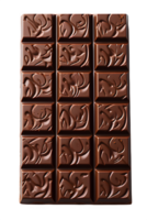 chocolate bar png ,rectangular chocolate bar isolated on transparent background ,generative ai