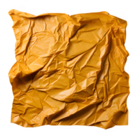 yellow crumpled paper png ,old paper crumpled isolated on transparent background ,generative ai