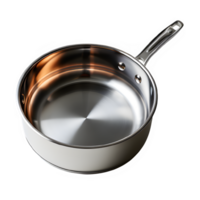 inoxidable acero pan aislado en transparente antecedentes ,cocina utensilio pan png ,generativo ai