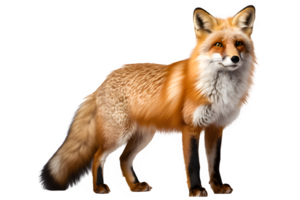 side view fox isolated png ,fox isolated on transparent background ,generative ai