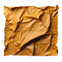 brown crumpled paper png ,old paper crumpled isolated on transparent background ,generative ai
