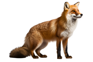 side view fox isolated png ,fox isolated on transparent background ,generative ai