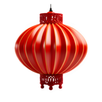 Traditional Chinese red lantern isolated on transparent background ,red lantern ornament ,generative ai png