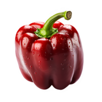 Fresh red bell pepper cut out isolated on transparent background ,generative ai png