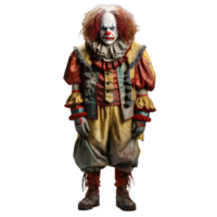 clown spöke främre se png ,skrämmande clown isolerat på transparent bakgrund ,generativ ai