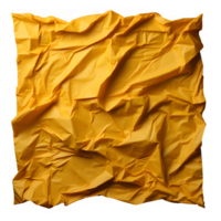 yellow crumpled paper png ,old paper crumpled isolated on transparent background ,generative ai