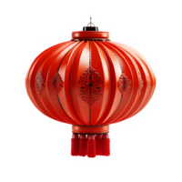 traditionell Chinesisch rot Laterne isoliert auf transparent Hintergrund ,Rot Laterne Ornament ,generativ ai png