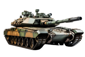 battle tank side view isolated on transparent background ,military tank png ,generative ai