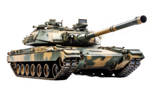 battle tank side view isolated on transparent background ,military tank png ,generative ai