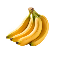 bunch of bananas isolated on transparent background ,yellow banana fruit png ,generative ai