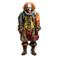 clown spöke främre se png ,skrämmande clown isolerat på transparent bakgrund ,generativ ai