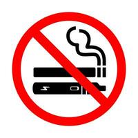 No de fumar No vaping signo. vector