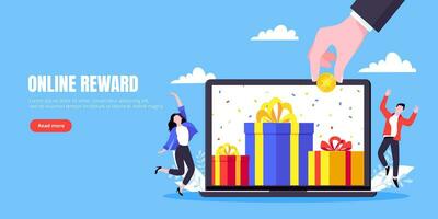 Get online reward and gifts, earn loyalty program points. vector