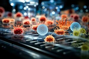 High definition microscopic exploration of pathogens in a clinical laboratory setting photo