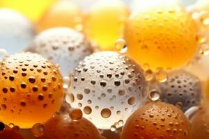 High quality macro photos of pollen grains under a microscope isolated on a white background