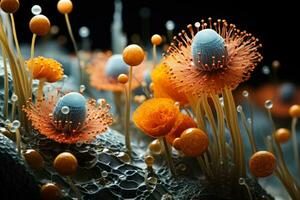 microscópico maravillas alto definición imágenes de diverso polen granos en brillante detalle foto