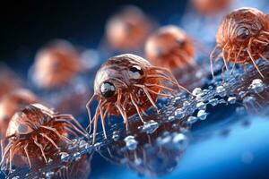 Extreme magnification of microscopic parasites isolated on a white background photo