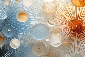 Ultra magnified diatom images under a microscope isolated on a white background photo