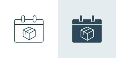 Shipment delivery line icon. logistic box with a calendar time symbol vector