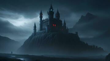 HD wallpaper that captures the essence of a fantasy world's nighttime photo