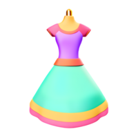 a dress with a colorful skirt on it. AI Generated png