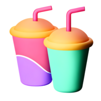 cup with straws, various colors AI Generated png