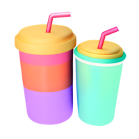 A water cup along with drinking straws, available in various colors including blue, red, green, pink, purple, yellow, and orange.  AI Generated png