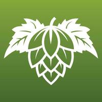 Silhouette of hops on a green background vector