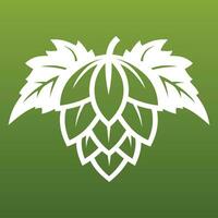 Silhouette of hops on a green background vector