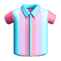 The shirt is pink alternating with blue, vibrant and cheerful in color. AI Generated png