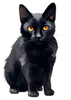 Black cats are often seen as unlucky, but they are actually just as lucky as any other cat. AI Generated png