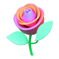 soltero floreciente púrpura Rosa con un verde acechar. ai generativo png