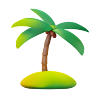 Coconut trees are located on the island. AI Generated png