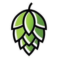 Outline image of hops with green shading vector