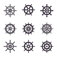 A set of different steering wheels vector