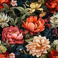 Liberty print fabric background showcasing sophisticated intricate botanical designs photo