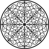 Vector monochrome round ornament. Pattern circle, lace for laser and plotter cutting, sandblasting