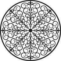 Vector monochrome round ornament. Pattern circle, lace for laser and plotter cutting, sandblasting